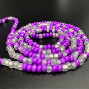 Purple and clear long necklace